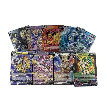 9Pcs/set Diy Pokemon Refractive Color Flash Card Sylveon Umbreon