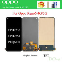 6.43 "Original AMOLED จอแสดงผลสำหรับ OPPO Reno 6 Reno6 5G PEQM00 CPH2251 LCD Touch Screen Digitizer Assembly Replacement Part