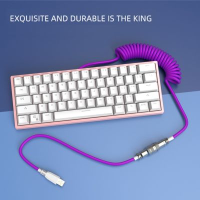 Coiling Mechanical Keyboard Aviation Connector Type-C USB Keyboard Aviator Decor Basic Keyboards