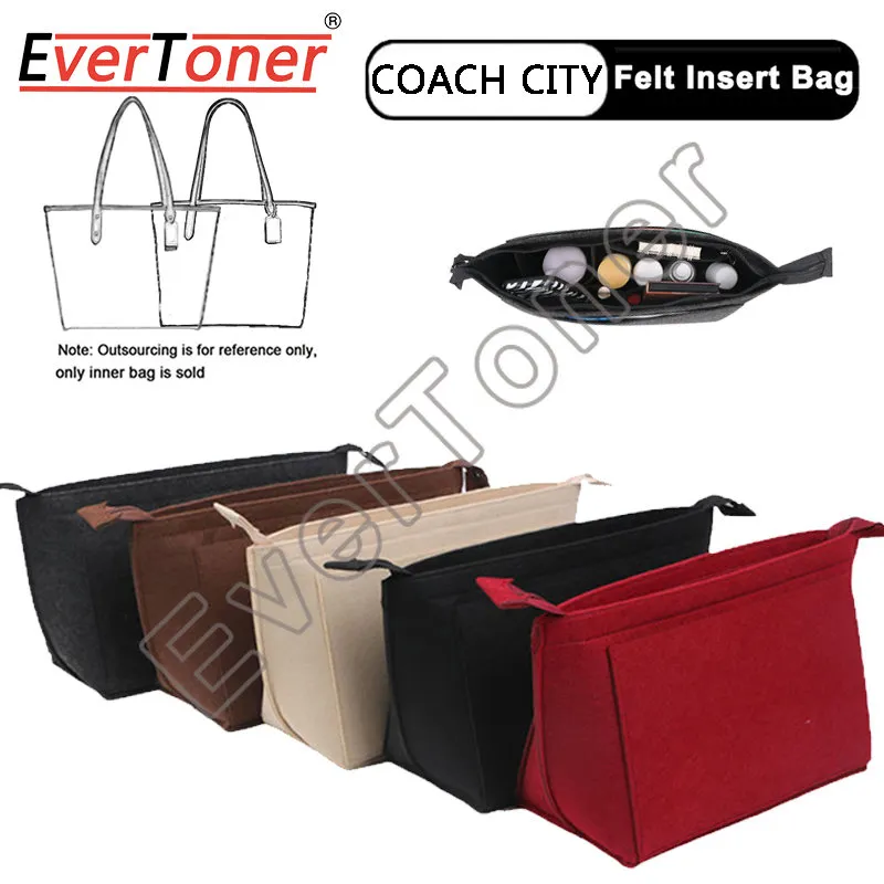 VQCEG Store EverToner Fits COACH-CITY Felt Insert Bag Cosmetic Bags Handbag  Inner Purse Organizer Portable Travel Makeup Organizer | Lazada