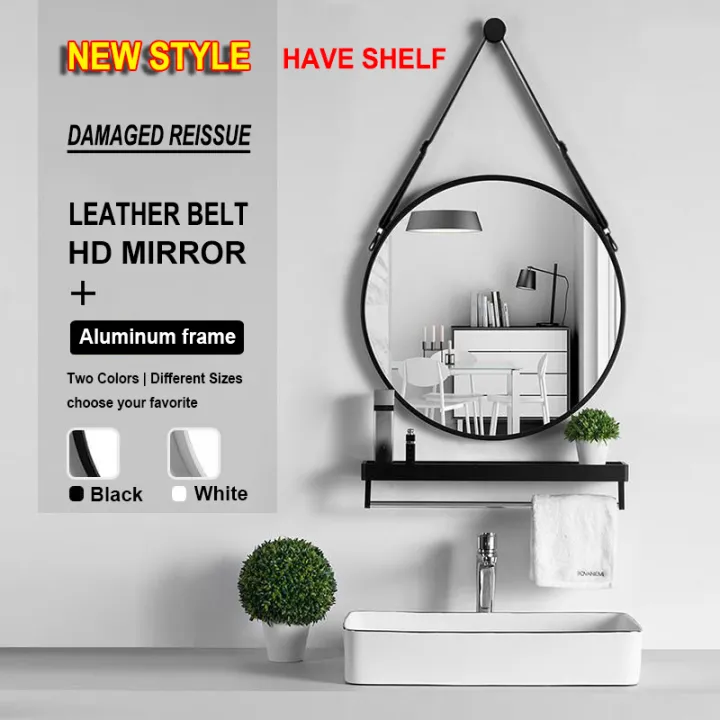 Wall Art Round Mirror Hanging Mirror Bundle Mirror with Free Hanging