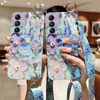 เคส Samsung A54 A34 A24 A14 M14 พร้อมสายยาวลายดอกไม้สวยงามนุ่มเคสโทรศัพท์ Galaxy A54 A34 A24 A14 M14 ฝาครอบโทรศัพท์