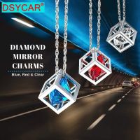 DSYCAR 1 ชิ้นรถจี้คริสตัล Cube รถ Charms กระจกมองหลังตกแต่งรถยนต์เครื่องประดับแขวนภายใน Suspension-SJK STORE