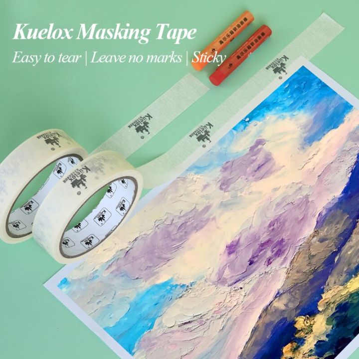 kuelox-masking-tape-25mm-single-side-tape-adhesive-crepe-paper-for-oil-painting-sketch-drawing-student-school-supplies
