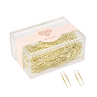 Office Stationery 200 pcsBox 28mm Steel Standard Gold Paper Clips Creative Nickel Plated Rust-proof Rose gold Paper Clips