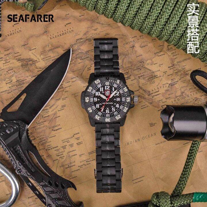 สายไฟเบอร์พลาสติก-23-มม-สายกันน้ำสำหรับนาฬิกา-luminox-mens-military-3051-3160-3080-6402-สายกันน้ำกีฬา