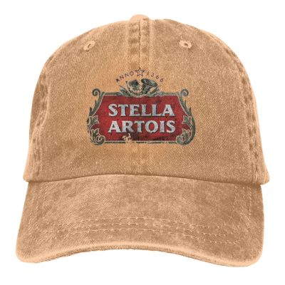 2023 New Fashion Distressed Stella Artois Beer Vintage Fashion Cowboy Cap Casual Baseball Cap Outdoor Fishing Sun Hat Mens And Womens Adjustable Unisex Golf Hats Washed Caps，Contact the seller for personalized customization of the logo