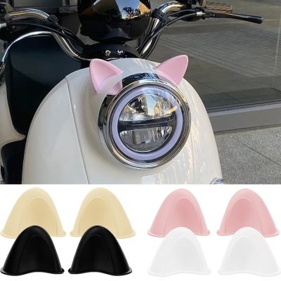 ™∈▥ 1 Pair Cute Cartoon Cat Ear Decoration Helmet Styling Stickers Motorcycle Electric Personality Decor Helmet Accessories