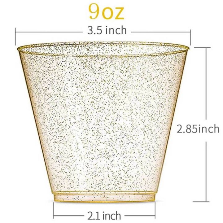 72x-golden-plastic-cup-disposable-water-cup-golden-powder-90oz-juice-cup-dessert-cup-mousse-cup