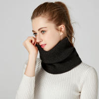 Sparsil Women Cashmere Knit Ring Scarves 42cm Neck Warmer Solid Color Elastic Comfort False Collar Female Winter One Loop Scarf