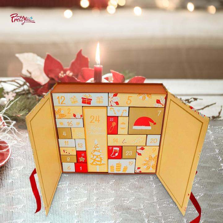Prettyia 2023 Advent Calendar Christmas Decor for Bookshelf Living Room
