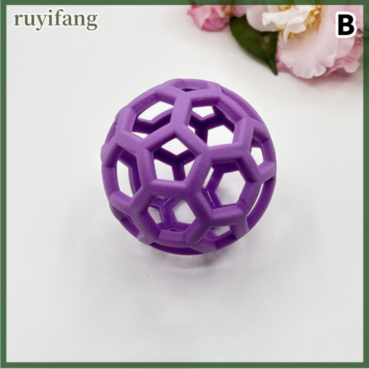 ruyifang-ของเล่นที่ทำจากยางธรรมชาติของสุนัขลูกบอลเพื่อความปลอดภัยรูปทรงเรขาคณิตของสุนัขลูกบอลแบบอินเตอร์แอคทีฟลูกสุนัขการฝึกเล่นฟันทำความสะอาดฟันของเล่นกลวง