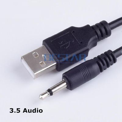 【ยืดหยุ่น】1เมตร3FT USB เพื่อแจ็ค DC 3.5มิลลิเมตรโมโนมุมขวา Aux สายสัญญาณเสียง USB3.5 2A พลังงานชาร์จ3.5มิลลิเมตรสายสัญญาณเสียง DC3.5mm