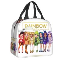 ♤❇ Custom Anime Cartoon Tv Rainbow High Lunch Bag Women Thermal Cooler Insulated Lunch Box for Children School lunchbag