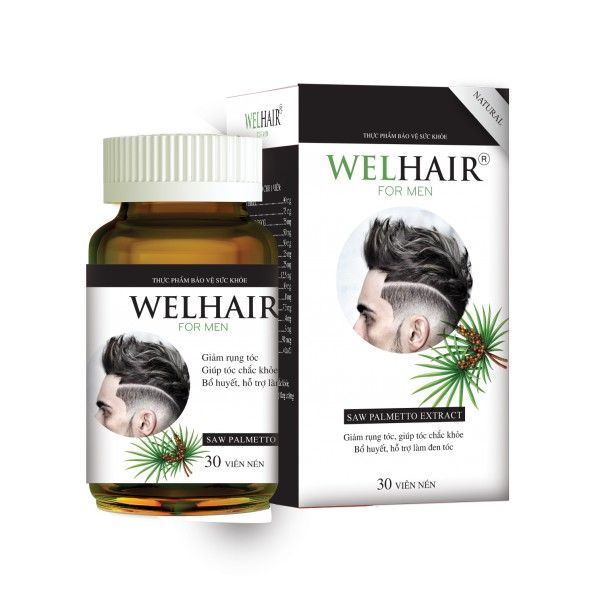 Welhair for Men  Hỗ trợ mọc tóc cho nam ngăn ngừa rụng tóc giúp tóc chắc  khỏe Hộp 30 viên  Lazadavn