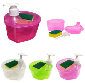 Dishwashing Liquid soap Pump For Kitchen (400 ML with Sponge Holder) - THE  UNIQUE STORE