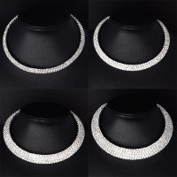 แฟชั่นเกาหลีเพชรเทนนิส Choker สร้อยคอ Multi-Layer Bling Cubic Zirconia คริสตัลสร้อยคอสร้อยคอผู้หญิงเครื่องประดับ