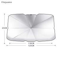 Filojuamn กระจกรถพับได้บังแดดร่มอัตโนมัติด้านหน้าหน้าต่างบังแดดครอบคลุม