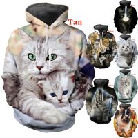 Men/Women Hipster Cats Hoodies Cool Cat Print 3D Hooded Sweatshirts Pullovers XS-5XL