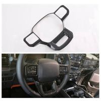 Car Carbon Fiber Steering Wheel Panel Cover Trim Frame Sticker for Ford F150 2021 2022 2023