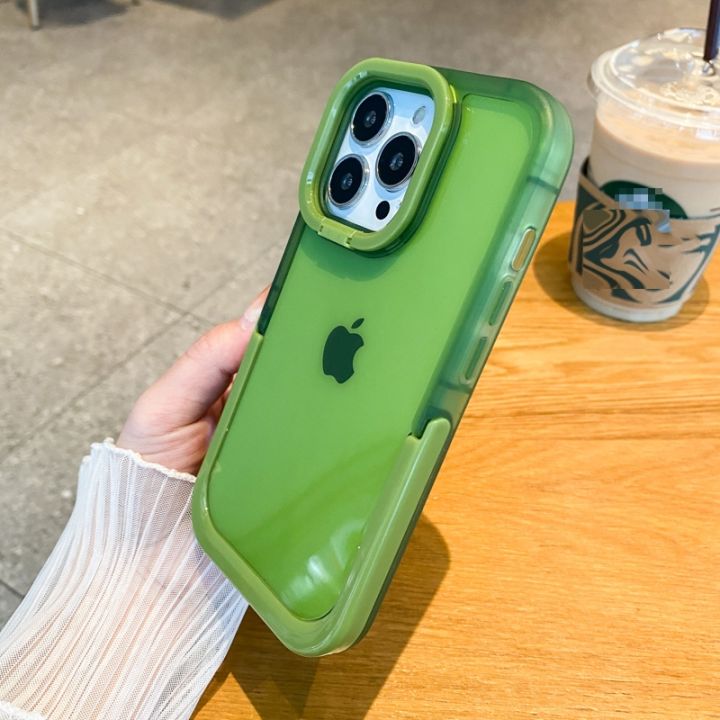 candy-color-camera-lens-stand-clear-phone-case-for-iphone-13-12-11-pro-max-14pro-x-xr-xs-max-invisible-folding-holder-back-cover