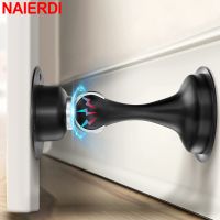 NAIERDI 1/2/4PCS Magnetic Door Stop 304 Stainless Steel Nail-free Door Stopper Door Catch Door Holder for Wall Protector