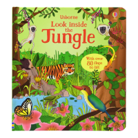 Usborne jungle themed popular science books look inside the jungle series childrens English Enlightenment cardboard flipping books childrens English popular science early education books picture books reading materials imported in English