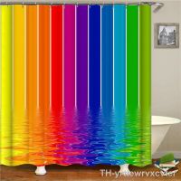 【hot】☊  Colorful Stripes Pattern Shower Curtain Polyester fabric Washable Curtains180x180cm