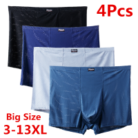 12XL 11XL 10XL 9XL 4PCS ชุดชั้นในชายนักมวยกางเกงขาสั้นตาข่ายเซ็กซี่ Underpant Boy Undies Knickers Homme กางเกง Plus ขนาดใหญ่