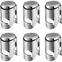 Stainless Steel Champagne Stopper Sealer Cork Saver Wine Vacuum Preservation Leak Proof (Pack of 6)