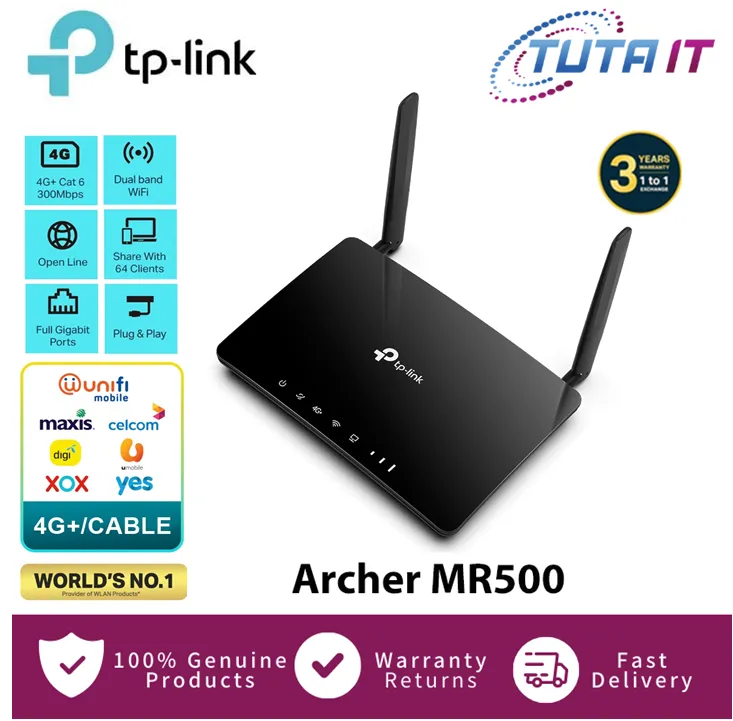 TP-Link Archer Dual AC1200 Router Gigabit MR500 Band Lazada | Cat6 4G+ Wireless