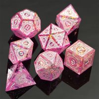 Dice Dice ขอบคมมีลวดลาย7ชิ้นชุดลูกเต๋างานฝีมือ D &amp; D สำหรับการเล่นบทบาทเกมกระดานค้นหาเส้นทางเกม