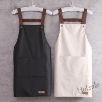 【hot sale】❣♞♘ D13 Ready Stock Korean version lengthened and enlarged apron kitchen apron waterproof and oil-proof apron coffee shop work clothes catering unisex canvas waterproof life apron