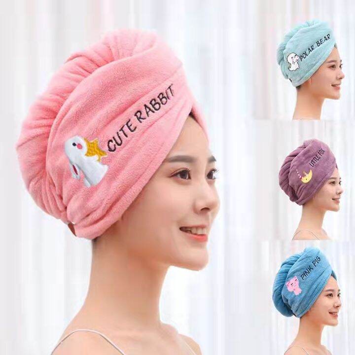 Dry Hair Cap Female Coral Velvet Thickened Shower Cap Soft Absorbent