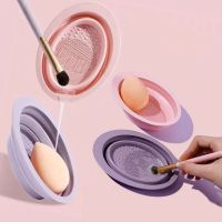 ۞♛  Makeup Cleaning Tools Soft Silicone Folding Bowl Make Up Washing Brushes Gel Cleaner Scrubbe Supplies