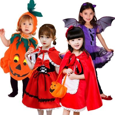【CC】 Costume for Kids Hood Children Cape Dresses With 12T