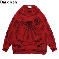 CODHaley Childe Dark Icon Skeleton Printed Men Women Sweater Autumn Knitwear Loose Mens Sweaters Couple Clothin