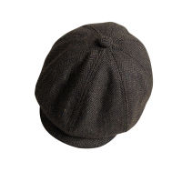 New Men Brown Wool Blend Newsboy Flat Cap Women Gatsby Retro Hat Caps Boy Hats BLM299