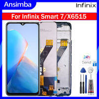 Ansimba สำหรับ Infinix Smart 7 X6515หน้าจอ LCD และตัวประกอบดิจิตอลสัมผัสอะไหล่กรอบกลางสำหรับ Infinix Smart 7 X6515