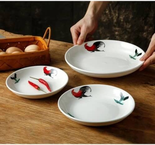Cock Brand Ceramic Deep Plate (6-10 inches)