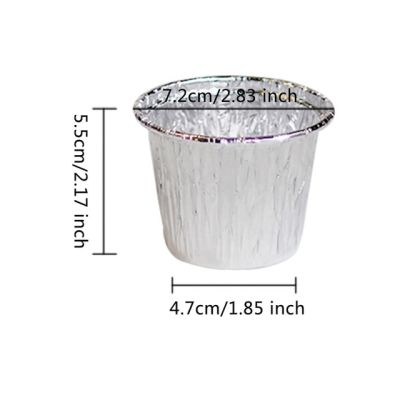 ถ้วยของอบบาร์บีคิวดีบุกแม่พิมพ์กระทะคัพเค้กทาร์ตไข่อบฟอยล์อะลูมิเนียมใช้แล้วทิ้งถาดฟอยล์ Alumunium Bulat