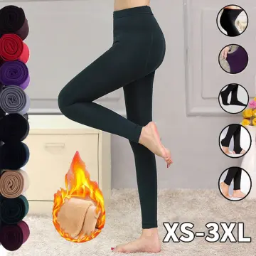 Women's Fleece Lined Leggings Solid Colors Winter Thick Warm