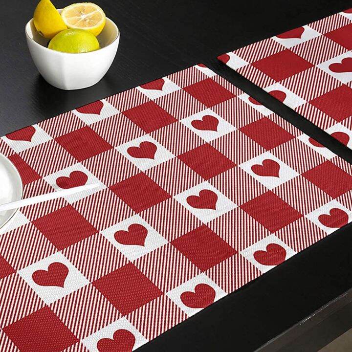 4pcs-valentines-day-placemat-heat-insulation-non-slip-tea-coaster-cup-holder-coaster-dining-table-bowl-mats-kitchen-accessories