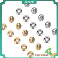 OKDEALS 20 PCS แผ่นชุบทอง ซิลิโคนหยุดลูกปัด6mm หลุม เหล็กไร้สนิม Rondelle ลูกปัด rondelle spacer ลูกปัดคั่นสแตนเลส 6mm ครับ ลูกปัดเลื่อน การค้นพบการทำเครื่องประดับ