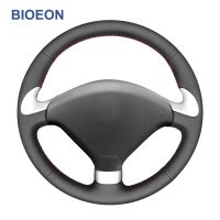 【YF】 Hand Stitch Black PU Artificial Leather Car Steering Wheel Cover Braid for Peugeot 307 CC 2004 2005 2006 2007