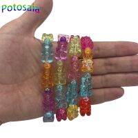 Potosala Cute Transparent Resin Bear Bracelet Cartoon Gummy Jelly Color For Women Handmade Beaded Bracelet Girls Jewelry Gifts