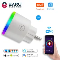 เต้าเสียบปลั๊กอินศิลปะ Wi-Fi 16A EU ช่องพลังไร้สายอะแดปเตอร์ RGB โคมไฟ LED จับเวลาเครื่องวัดพลังงานโดย Tuya Art Life Alexa Google Home