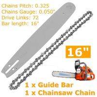 GozeeMagic【สต็อกพร้อม】 บาร์พร้อมโซ่16" กึ่งสิ่ว CHAIN &amp; ท่องเที่ยวชุดบาร์สำหรับ Stihl Husqarna 0.325 0.050" 72DL SAW Half chisel chain and guide rod Bar with Chain 16" Semi Chisel Chain &amp; Guide Bar Set