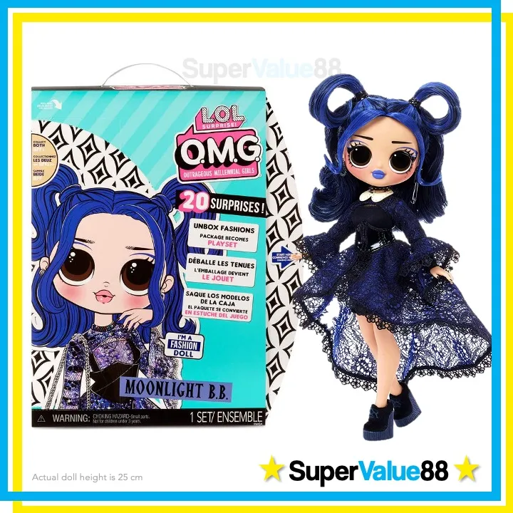 Original L.O.L. Surprise! OMG Moonlight B.B. Fashion Doll With 20 ...