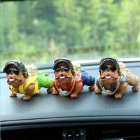 Car Interior Accessories Ornaments Car Decoration BullDog Doll Toys Dashboard Ornament Styling Accessories